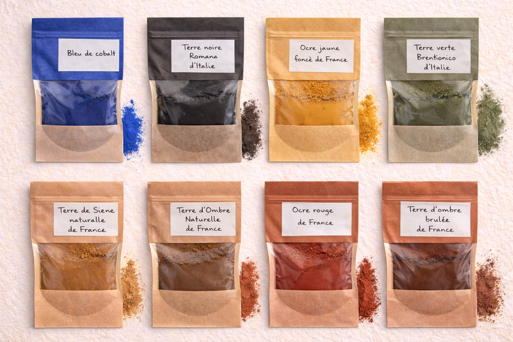 Lot de 8 pigments minéraux - 50ml