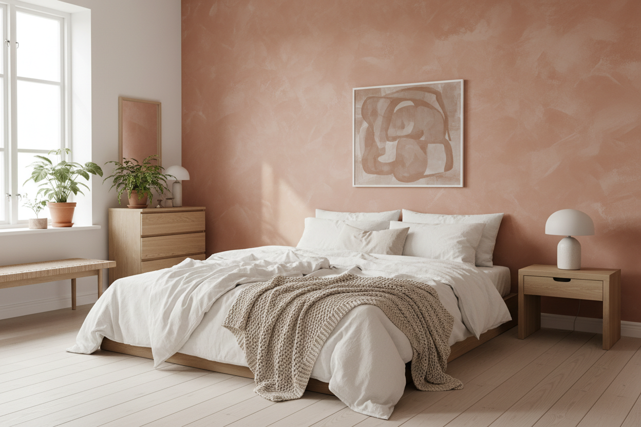Chambre terracotta effet chaux